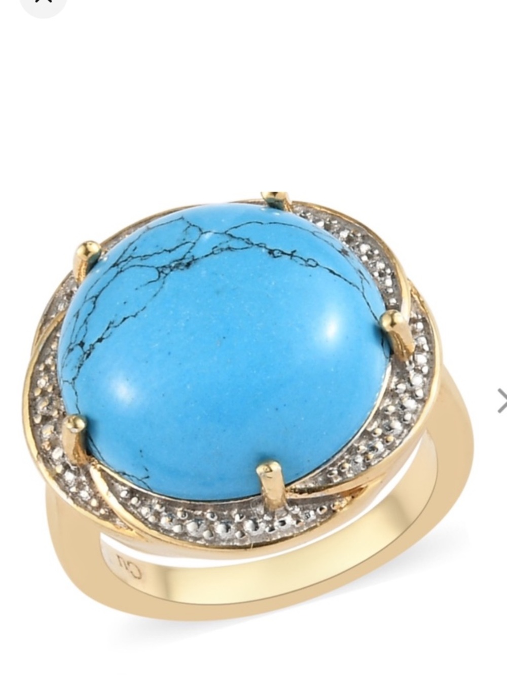 Blue Howlite Solitaire Ring